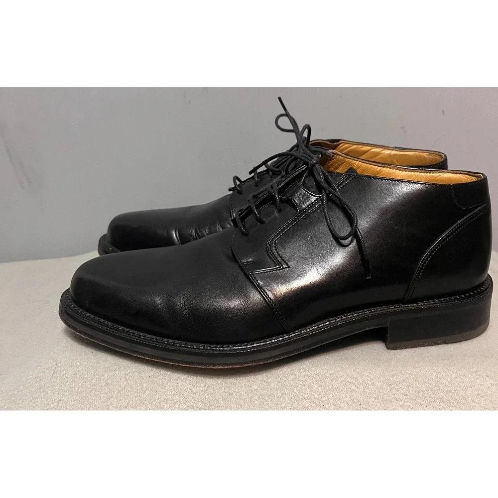 Cable & Co Mens Sam Black Leather Chukka Boots Made in Italy Dress Shoes 9D
